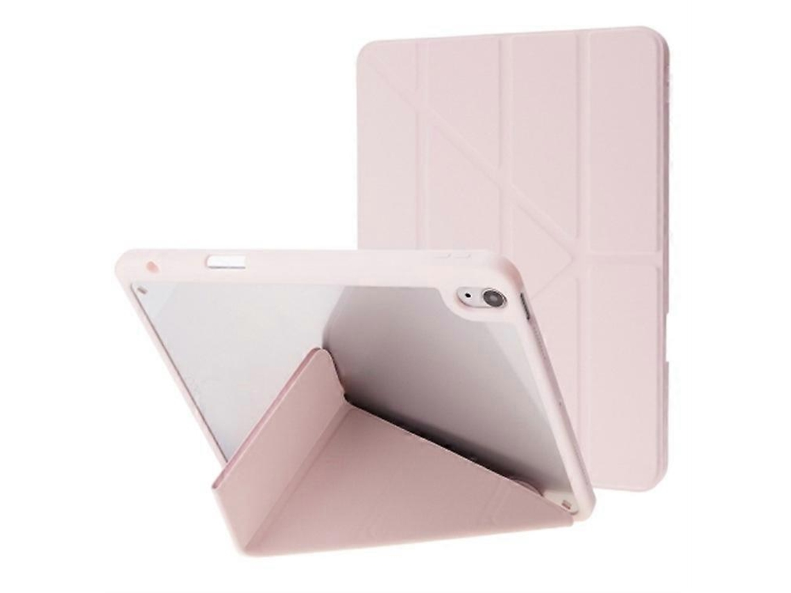 Capa Para Ipad Air 11 (2024) Com Suporte Estilo Origami, Feita Em Couro Pu + Tpu + Acrílico, Em Cor Sólida.