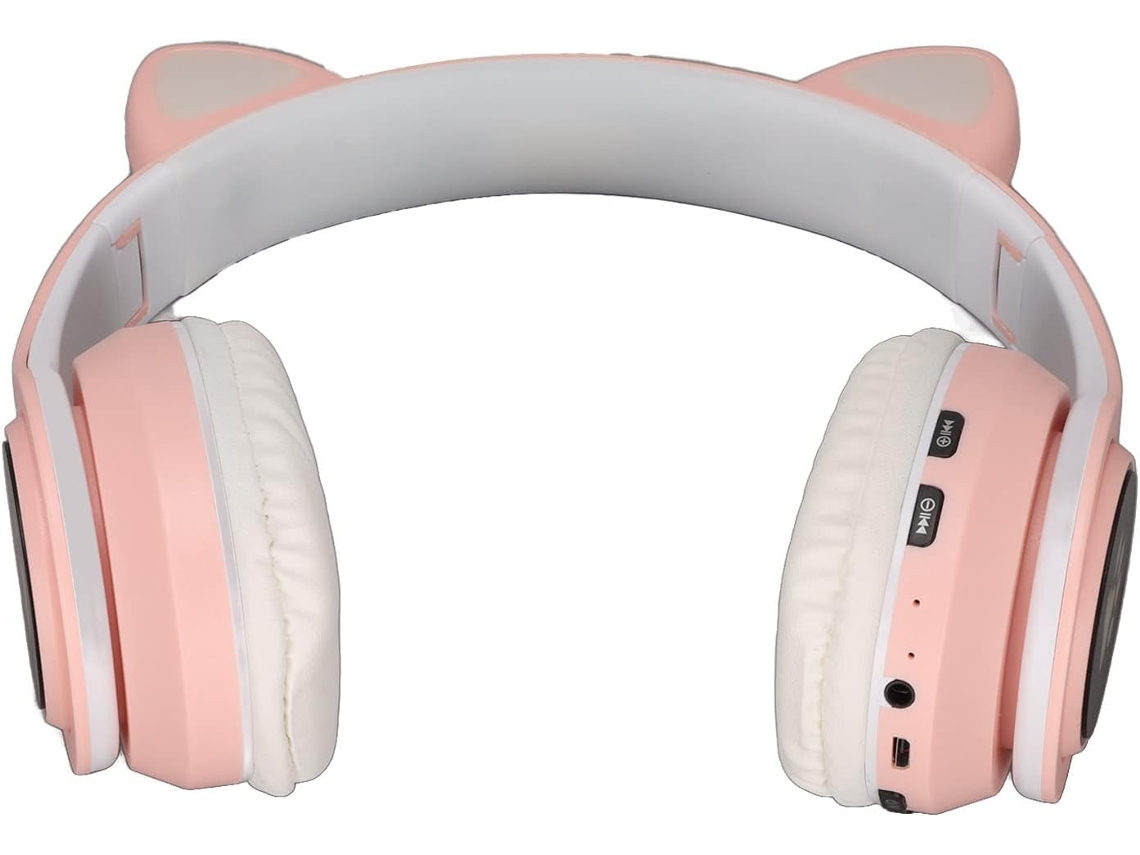 Fones De Ouvido Com Orelhas Gato Brilhantes, Sem Fio, Dobráveis E Fofos Para Crianças, Com Design Elegante, Luzes De Led