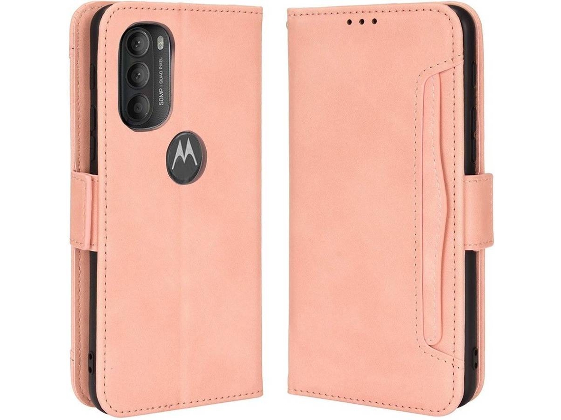 Capa e Película Motorola Moto G71 5G HFS HOUSE Carteira Rosa