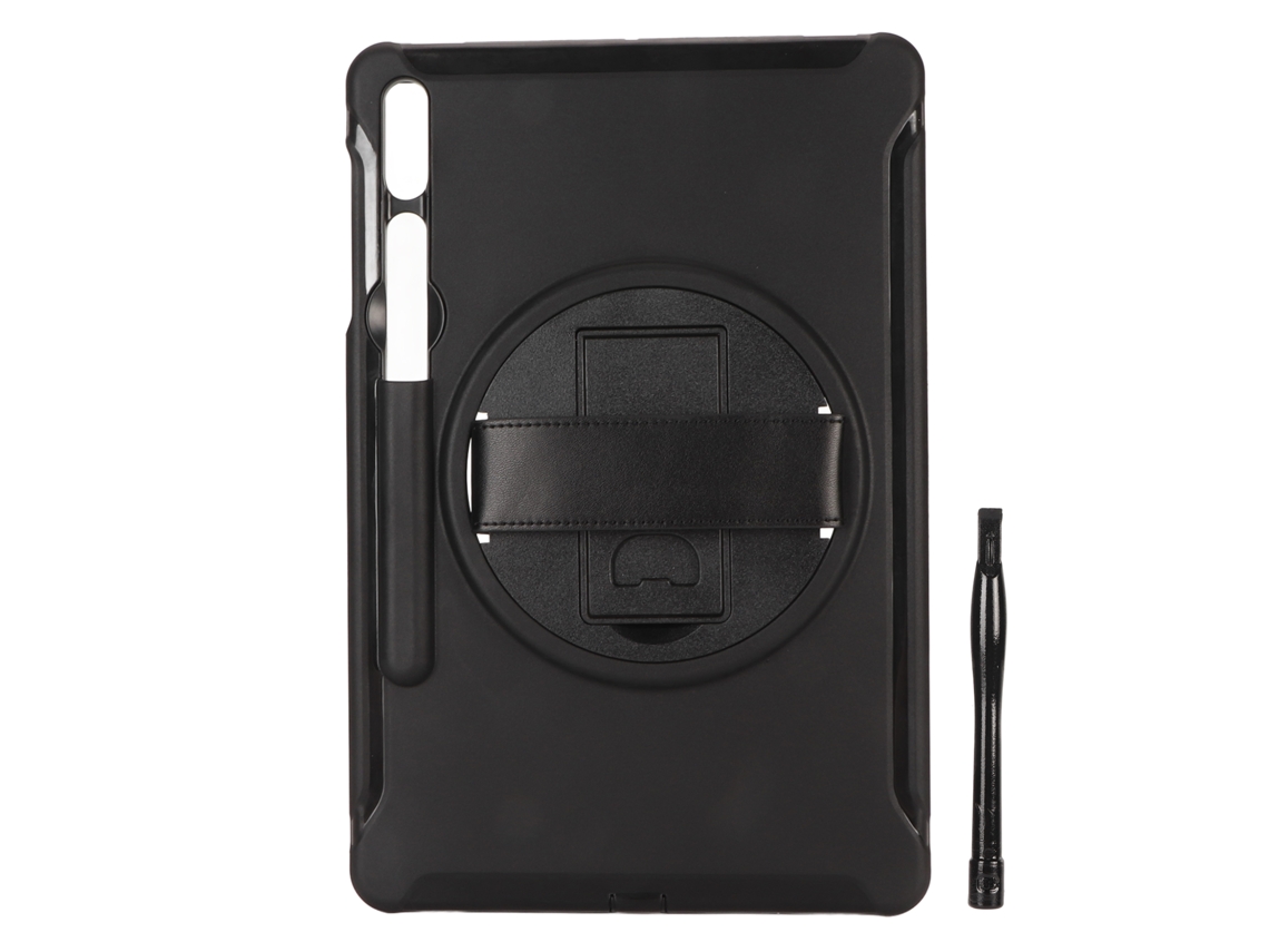 2026zentro-capa Protetora Para Galaxy Tab S9+x810 S7+ S7fe S8+ Com Pulseira E Suporte Anti-queda Preta