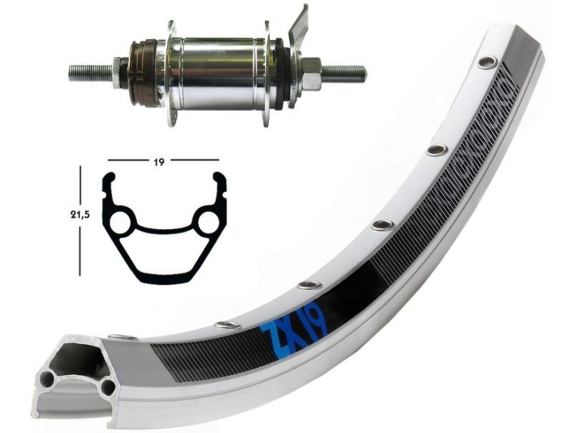 Roda Traseira EXAL Zx Agujeros Dinamo Dh 3N80 Qr Neg Pl.