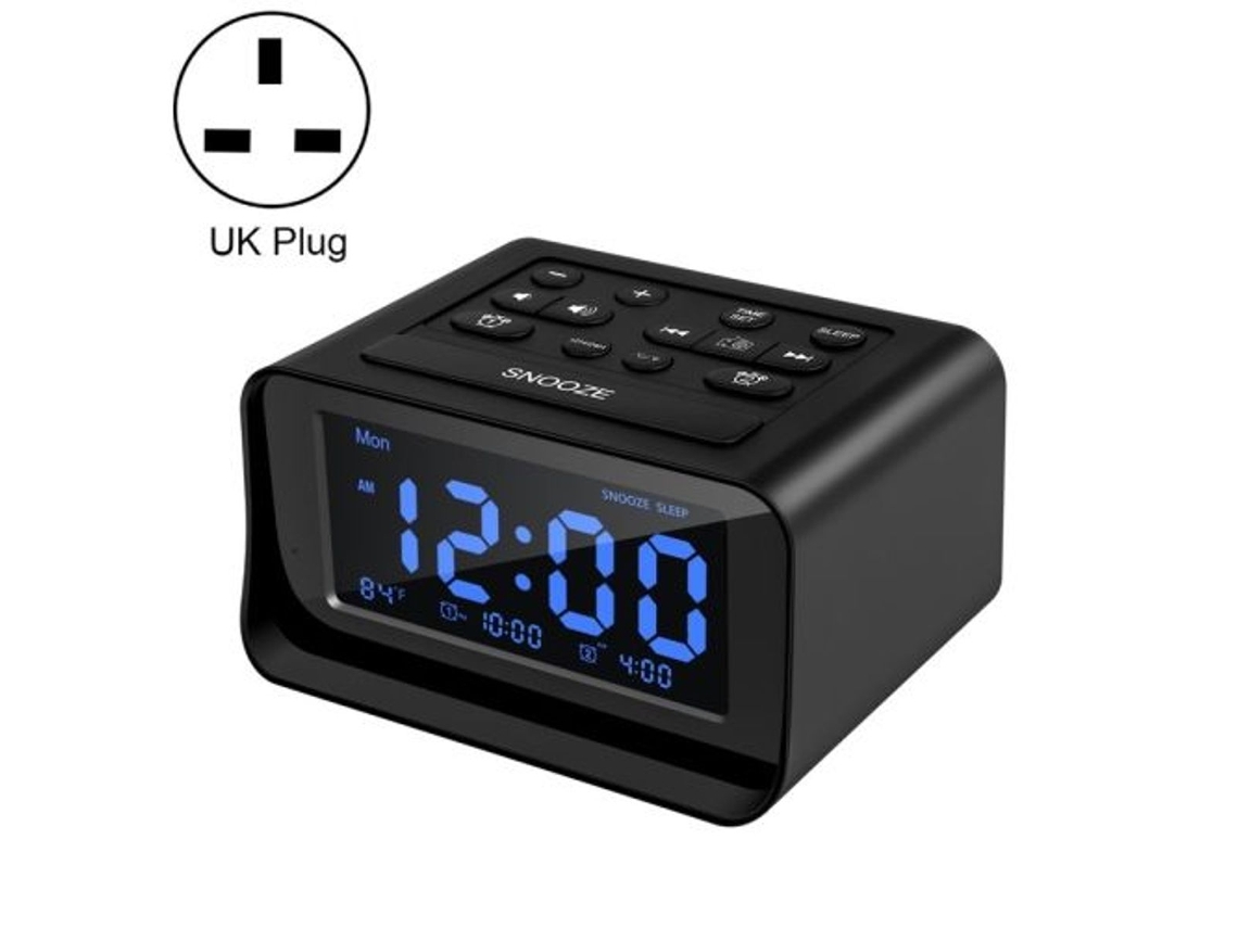 Despertador Digital Led Para Quarto Com Porta De Carregamento Usb, Rádio Relógio, Temperatura, Eletrônico Slowmoose