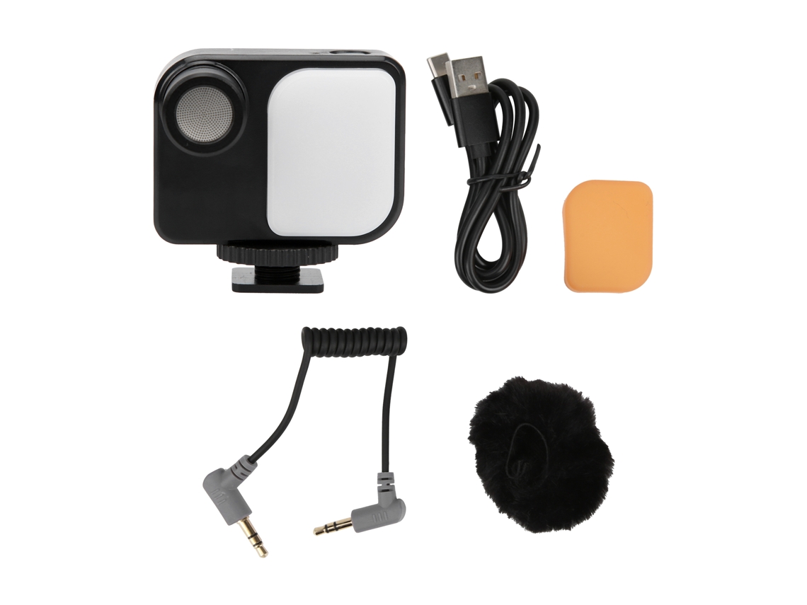2 In 1 Led Camera Video Light With Microphone Portable Light For Vlog Video Conference LAXISCREED