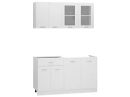 Kitchen Cabinet Set, Kitchen Cabinet Sets Vidaxl Branco Madeira Processada (n/a)