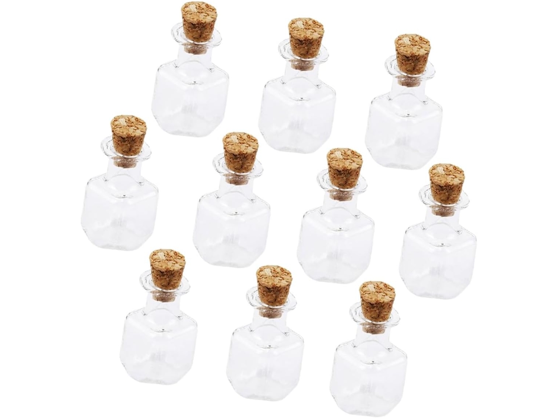 Conjunto De 20 Garrafas De Vidro Quadradas Com Rolhas De Cortiça, Potes Para Decoração E Artesanato, Gokoco