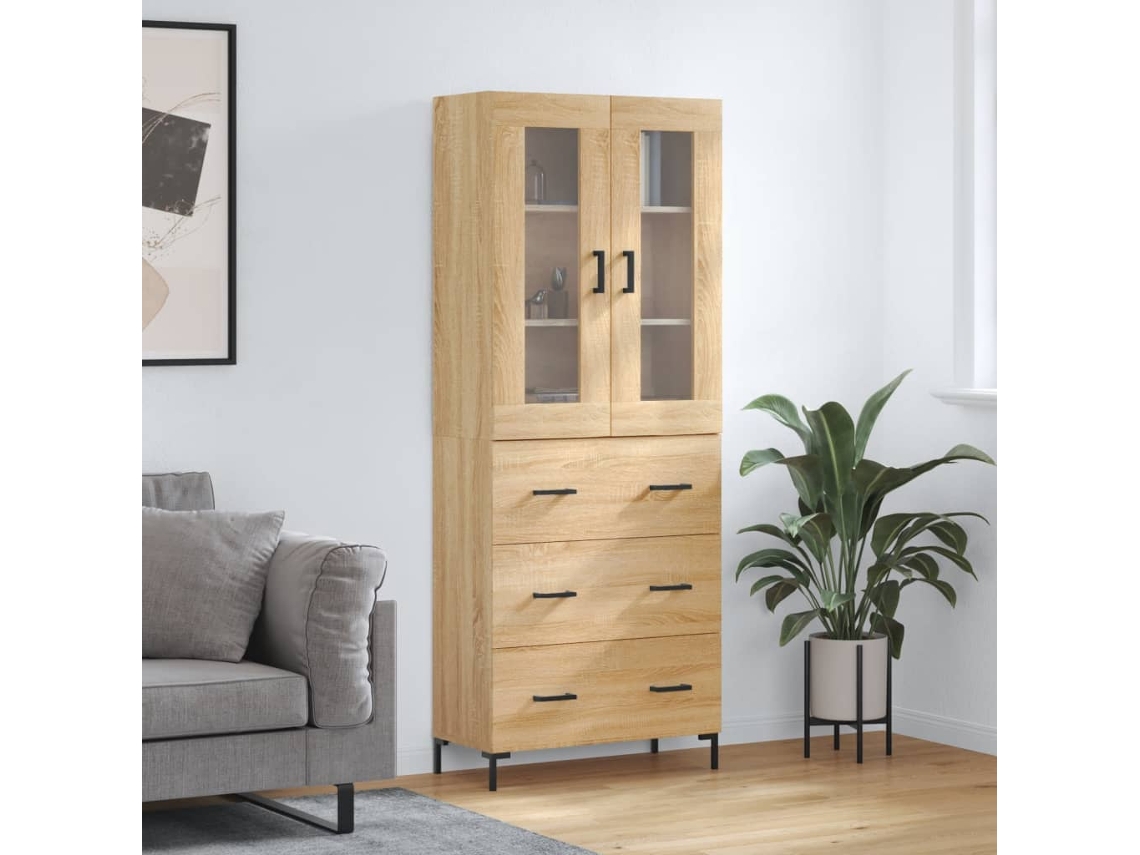 Vidaxl Armário Alto 69,5x34x180 Cm Derivados De Madeira Cor Sonoma