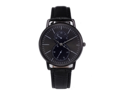 Relógio de quartzo unissex com pulseira ajustável, simples e elegante, casual (preto)