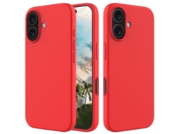 Capa De Silicone Para Iphone 16 - Cor Sólida, Proteção Fina E Antiaderente - Vermelha