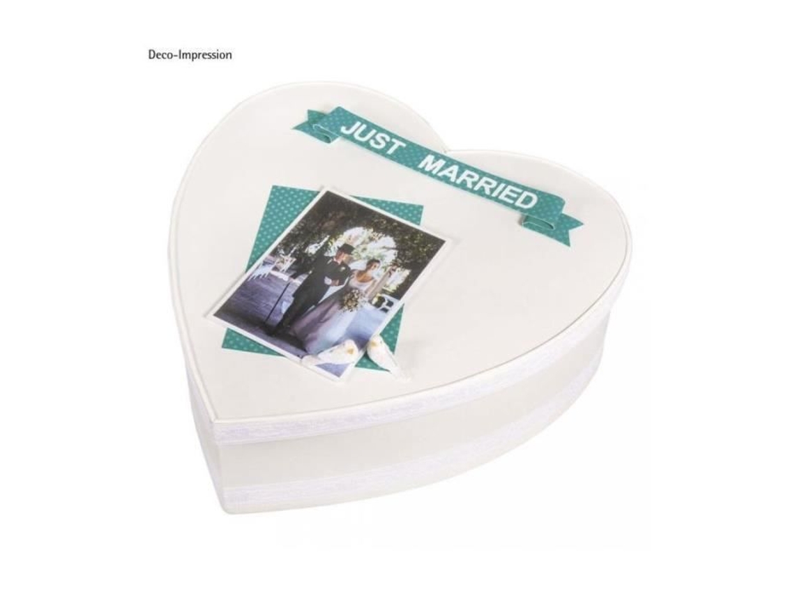 Caixa em papel machê - Rayher - Coração - 30x10 cm - Branco - Personalizável