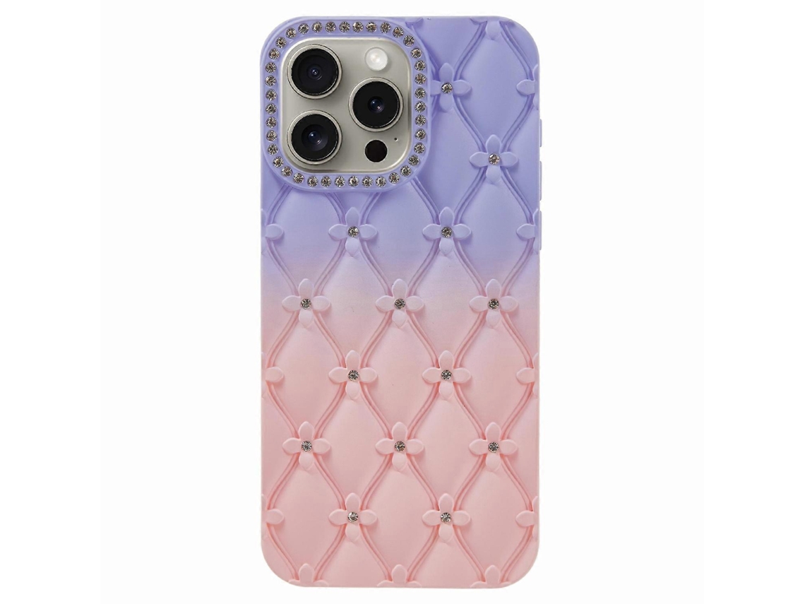 Capa De Celular Em Tpu Com Decoração De Strass E Borracha Para Iphone 14 Pro Max