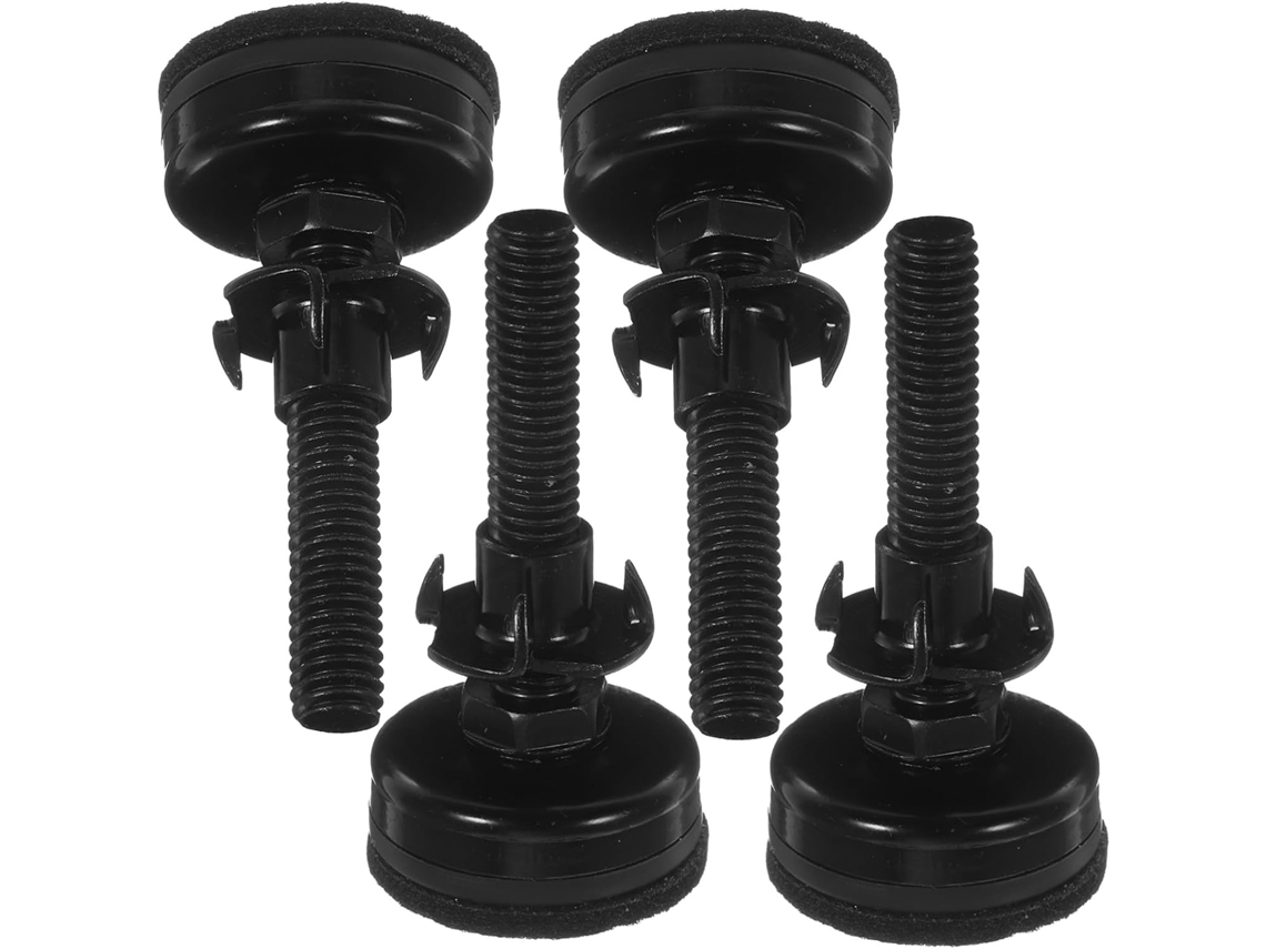 Conjunto De 4 Pés Ajustáveis Para Móveis, Rosca 3 8-16, 50mm, Em Aço Carbono, Com Almofadas De Feltro Para Nivelamento