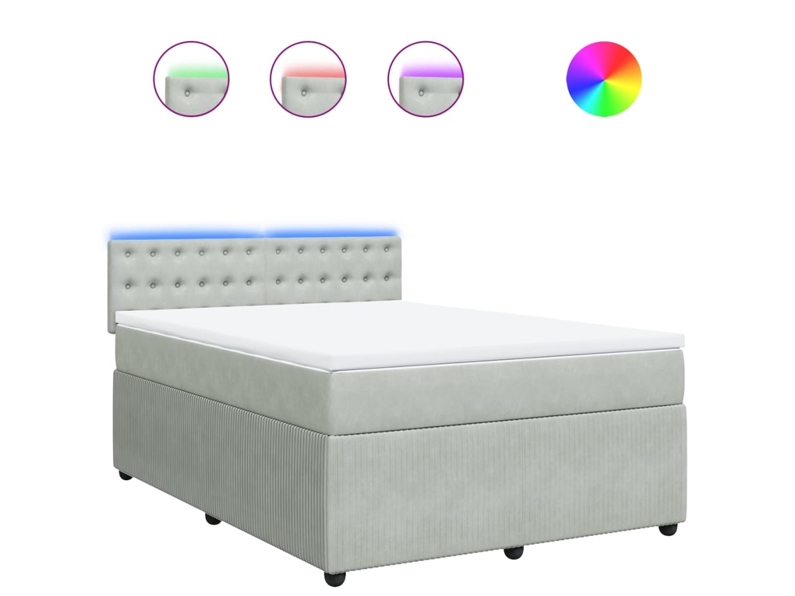 Box Spring Bed, Box Spring Beds Vidaxl Cinzeto Veludo (160 X 200 Cm)