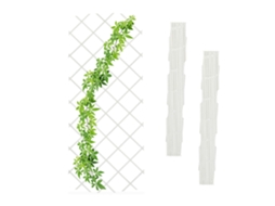 Relaxdays Treliça Extensível, 3 Unidades, 180x90 Cm, Madeira, Suporte Para Plantas Trepadoras, Treliça De Parede, Branco
