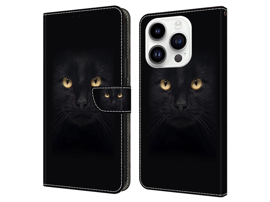 Capa Para Iphone 15 Pro Max Pele Sintética Preto