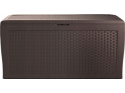 Caja De Jardín Keter Samoa 270l Caja De Ratán Marrón Kadax