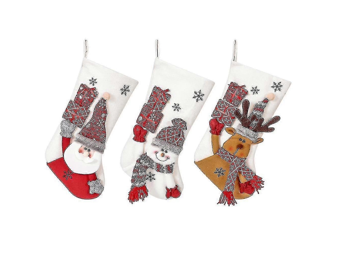 Meias De Natal, Meias Para Lareira, Meias De Pele Sintética Para Decorações Penduradas De Natal, Meias De Natal Olysi Shop