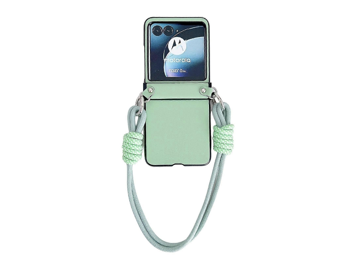 Capa Para Celular Morandi Com Textura De Couro E Alça Para Motorola Razr 40 Ultra