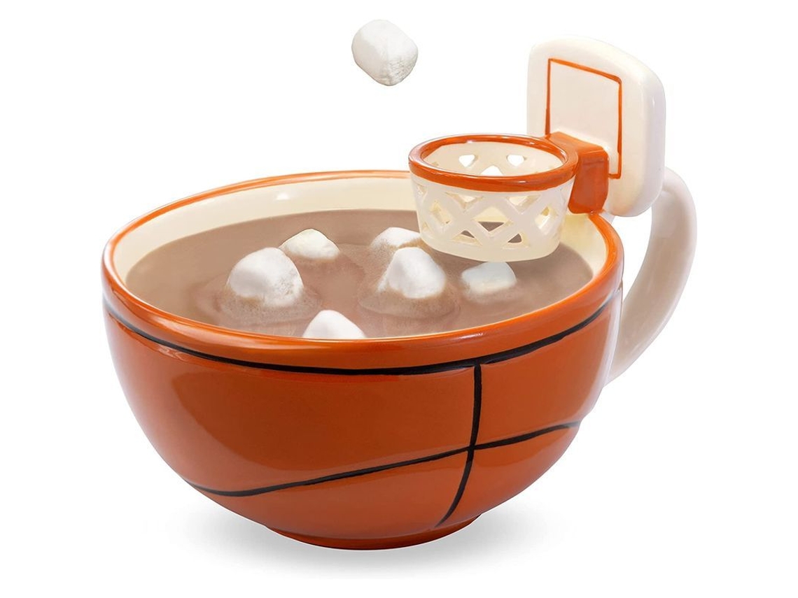 Nova Line caneca com Aro de Basquete 16oz - Caneca de Cerâmica para Café, Chocolate Quente, Cereais e Sopa