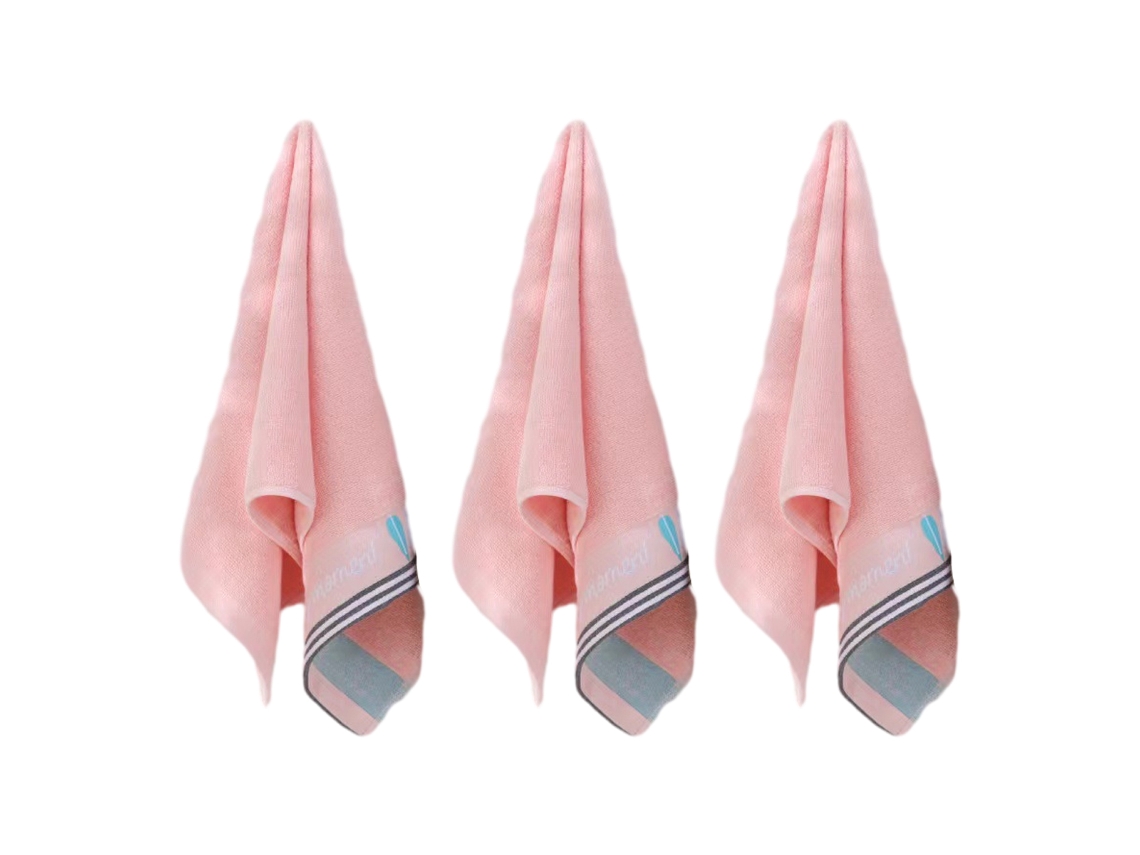 Toalha de Mãos NEVEANCE Super Absorvente Rosto Algodão Rosa (33x73cm)