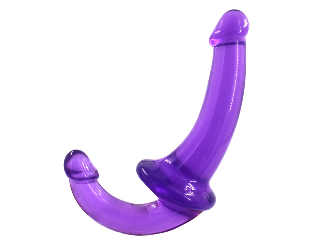 Strapless Strap On Dildo Pênis Duplo Lésbica Ponto G Roxo