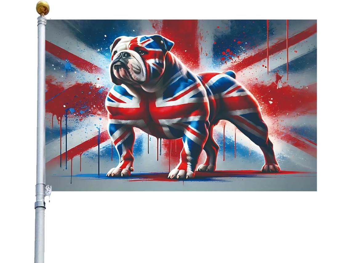 Bandeira de Jardim Externa 152 X 91 Cm Tradicional e Ao Desbotamento Bandeira de Jardim Externa com Tema de Bulldog, CHABERLU