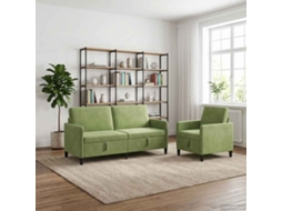 Vidaxl Conjunto De Sofá Com Armazenamento 2 Unid. Verde Claro