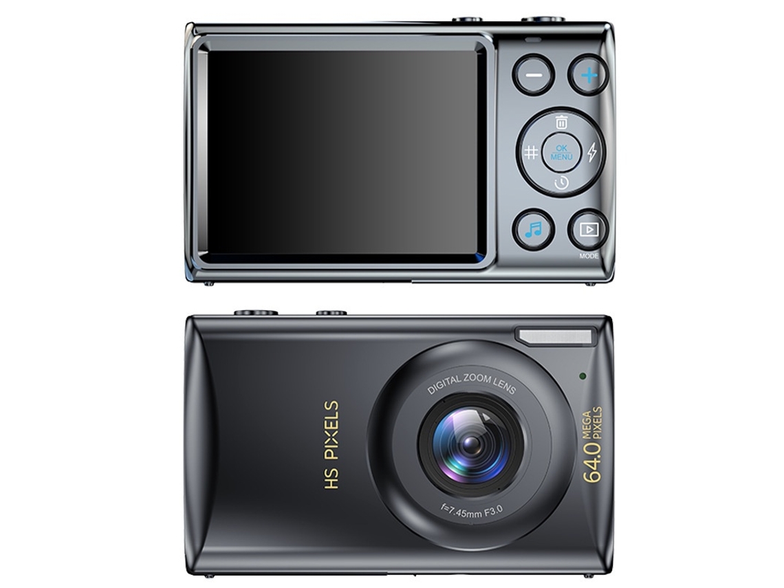 Câmera Digital, Foco Automático, 64 Mp Uhd 4k, Câmera De Vlog, Zoom Digital De 18x, Ponto Compacto Portátil (preto)