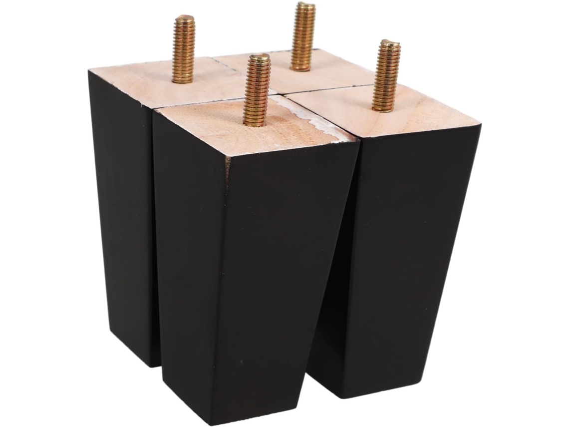 Conjunto De 4 Pés Madeira Cônicos Para Móveis, Ideais Para Bancos, Sofás, Mesas, Camas E Cadeiras