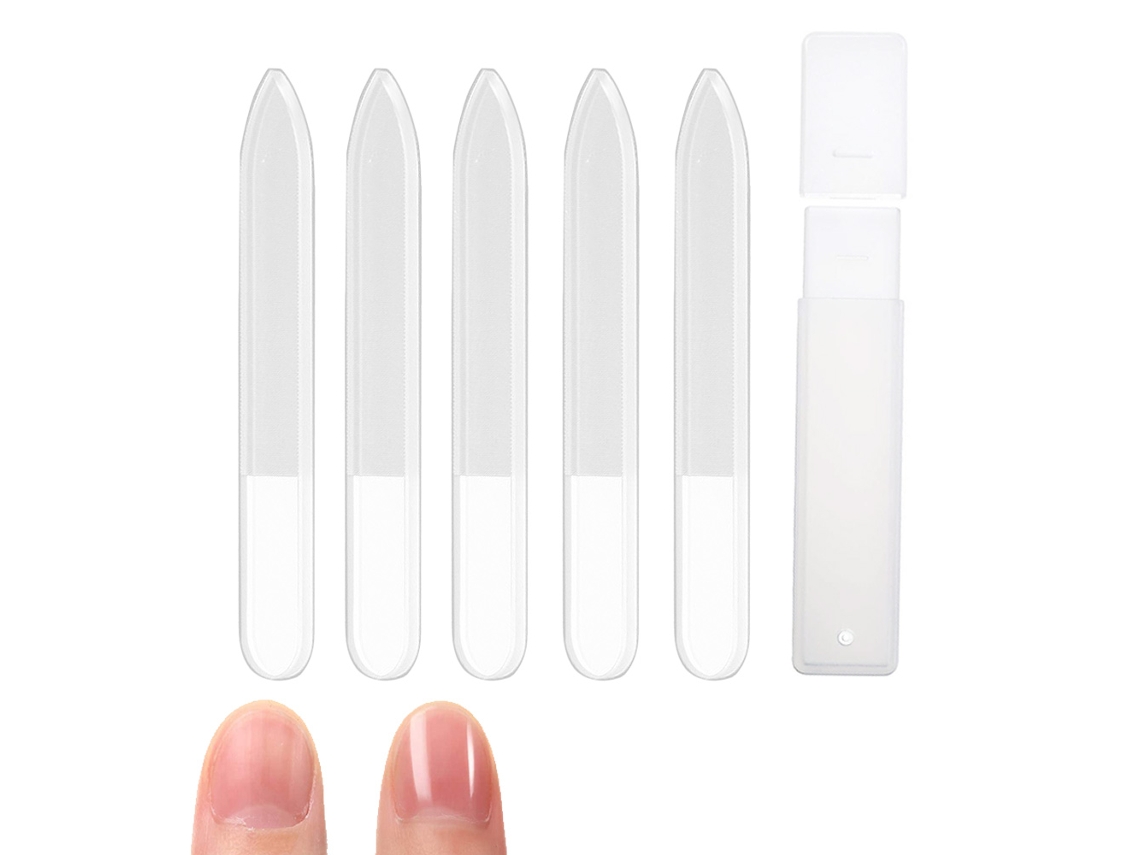5 Peças de Lixa em Vidro Cristal Polidor para Unhas Naturais NEVEANCE