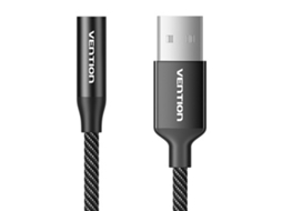 Placa de som USB externa com uma porta, Vention Gome, 1M Brilvibera (preta)