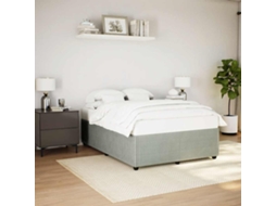 Vidaxl Estrutura De Cama Sem Colchão 140x190 Cm Veludo Cinzento-claro