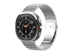 Bracelete Para Samsung Galaxy Watch 8 / 8 Classic - Titânio Puro Com Fivela Plana E Contas Únicas - Prata