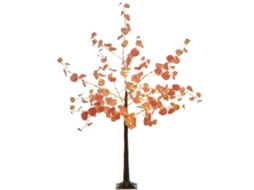Árvore de Eucalipto Artificial 150 Cm Árvore Artificial com 245 Luzes Led e Base Decoração Laranja e Marrom Ge