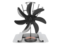 Ventilador de Fogão a Lenha 7 Lâminas Autoalimentado com Placa Isolante e Termômetro