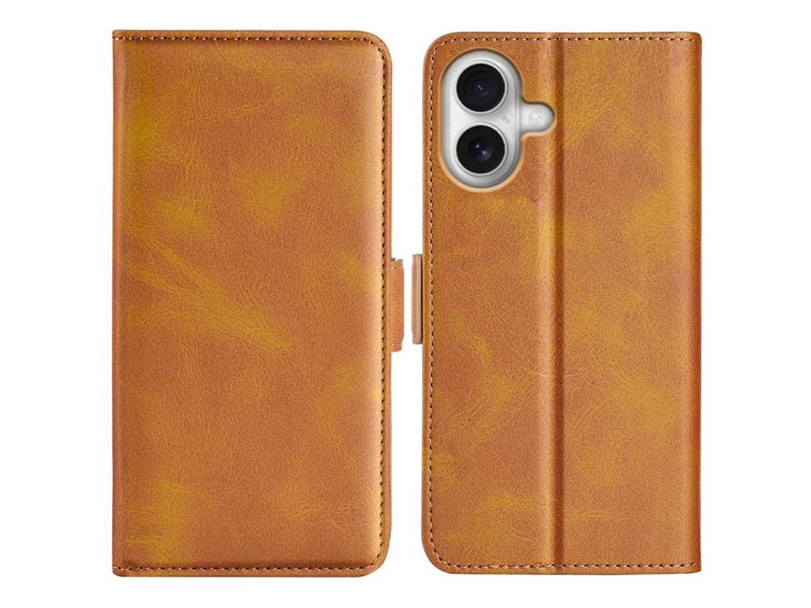 Capa Para Iphone 17 Em Couro Com Fecho Magnético De Dupla Face E Aba Horizontal.