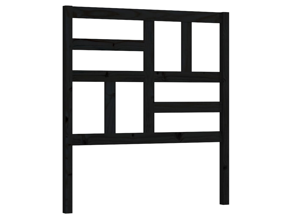 Cabeceira de Cama 81x4x104 Cm Pinho Maciço Preto MAISON EXCLUSIVE