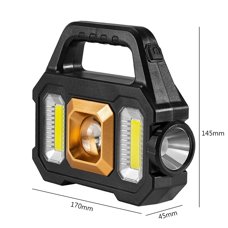 Lanterna Led Usb Super Brilhante, Recarregável Por Energia Solar, Portátil, À Prova D'água E Resistente A Impactos.