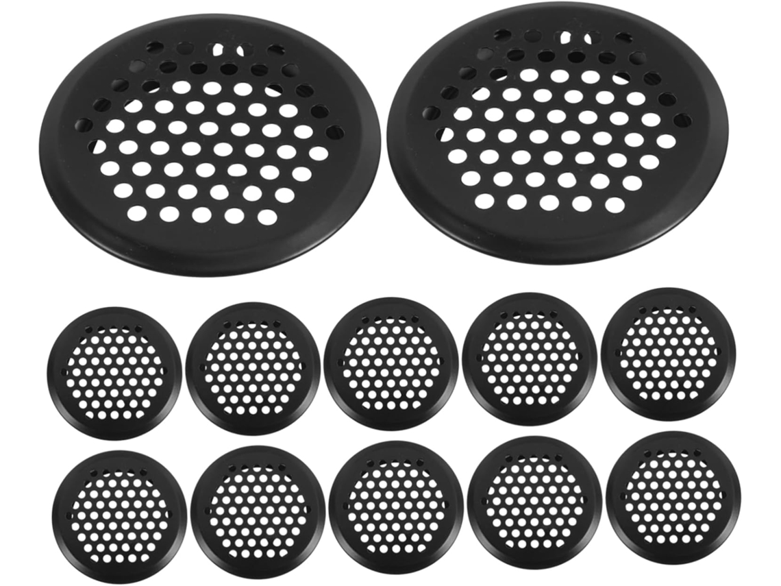 Conjunto De 12 Peças De Tela Metálica Para Ventilação Em Armários E Móveis.