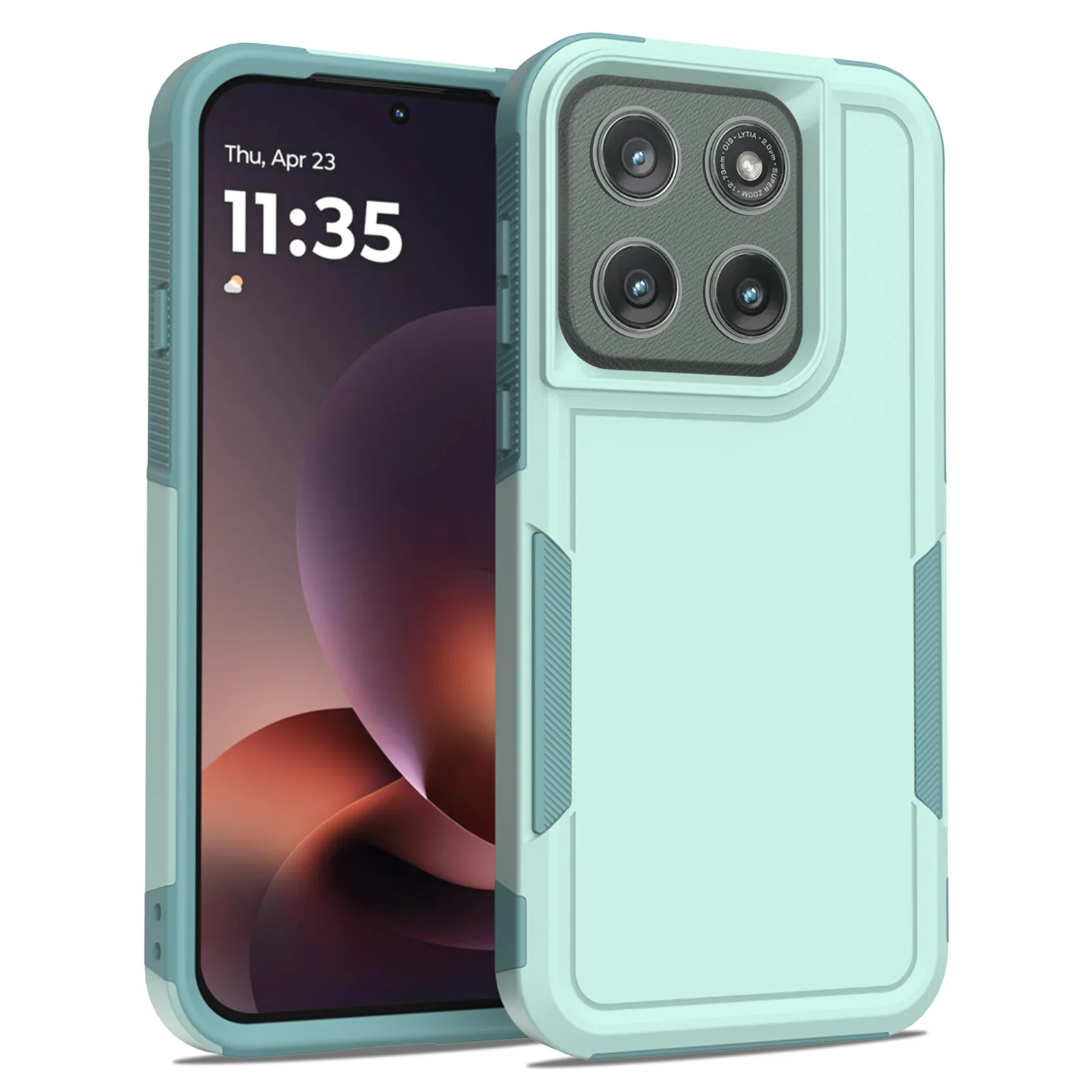 (verde Claro, Motorola Razr 2024) Capa Protetora 2 Em 1 Para Celular, Resistente E Reforçada, Feita De Pctpu, À Prova De Choque.