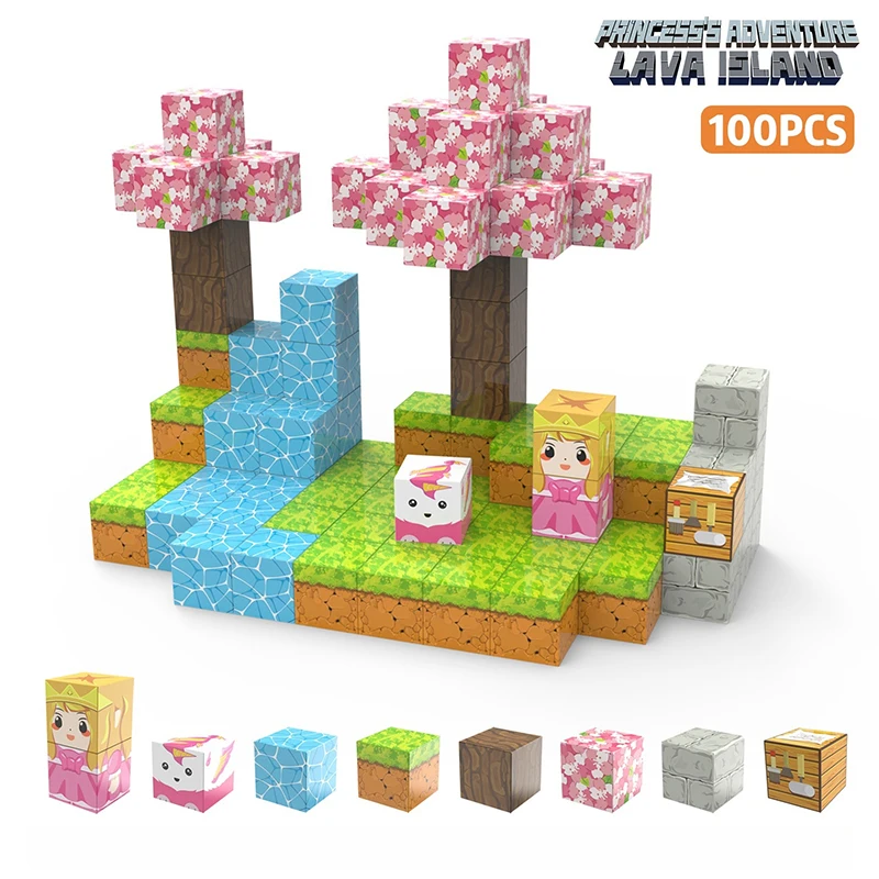 Conjunto de Blocos de Construção Magnéticos , Brinquedo Stem para Crianças MDUG (100 Peças)
