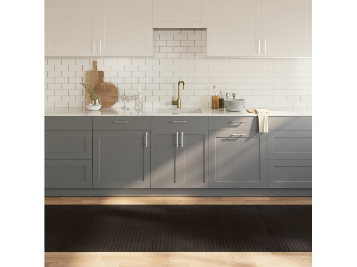 Vidaxl Tapete Retangular 100x500 Cm Bambu Castanho-escuro
