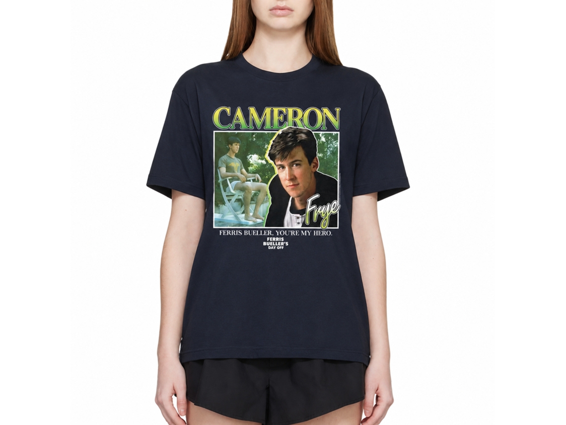 Rockinstone Ferris Bueller's Day Off Cameron Frye Navy Adult T-shirt Size:l