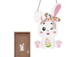 Placa Decorativa De Páscoa Para Porta, Enfeite Fofo Para Pendurar |