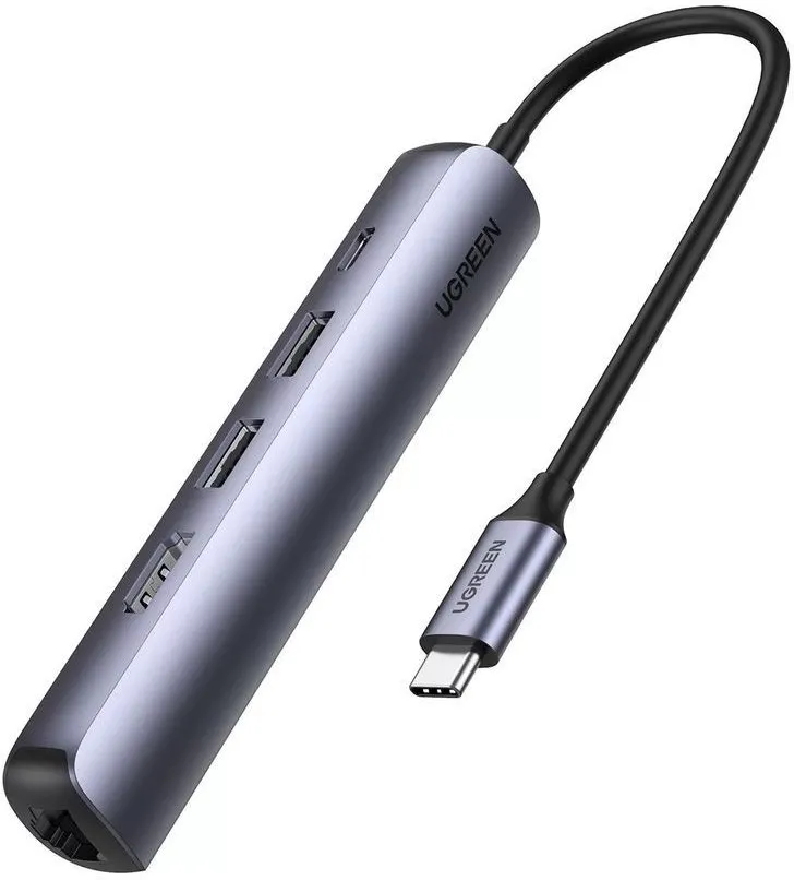 Ultra Slim 5-Em-1 Usb C Hub com Ethernet e Hdmi Wired Gigabit N/A