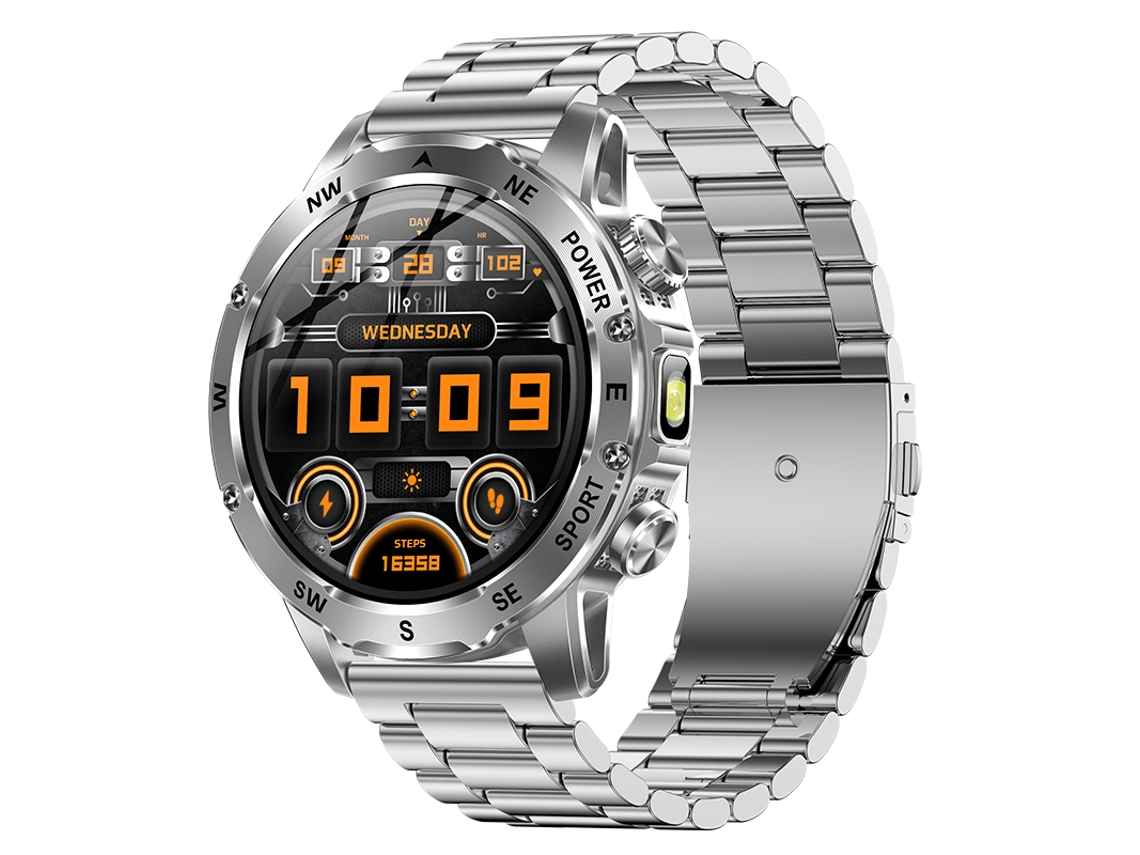 Smartwatch Masculino Ak92 Bateria 800mah Ecrã 1.53'' Bússola Ip68 (prata)