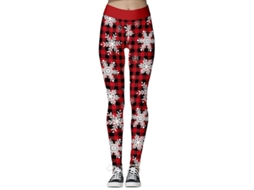 Leggings Fasst de Natal para Mulher, Cintura Alta, Estampados, Grinch, Flocos de Neve, Elásticos, Presente | S/MARCA