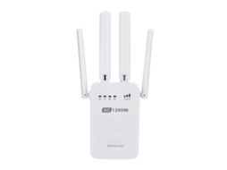 Mini Roteador Portátil Wi, Fi de Banda Dupla com Alcance 1200 Mbps e Função Repetidor Ponto de Acesso BRILVIBERA