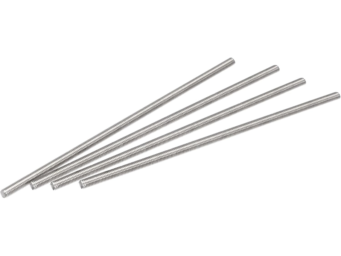 Conjunto de 4 Hastes Roscadas M6 X 200mm , Totalmente em Aço Inoxidável 304, com Rosca Manual Reta CHABERLU