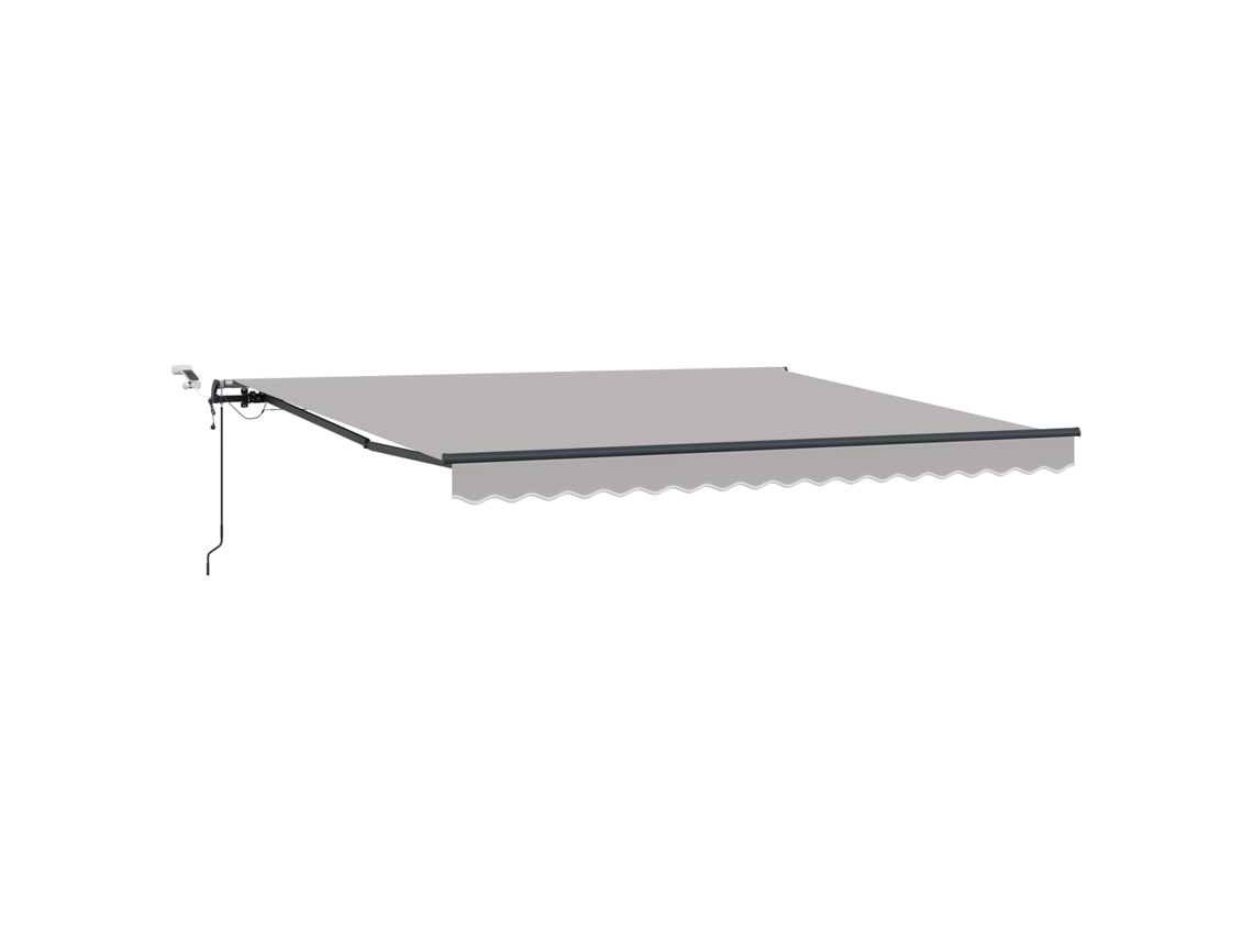Toldo Retrátil Automático Com Led Cinza Claro Vidaxl Cinzento Claro Poliéster (400 X 350 Cm)