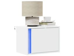 Vidaxl Mesa De Cabeceira De Parede Com Luzes Led Branco